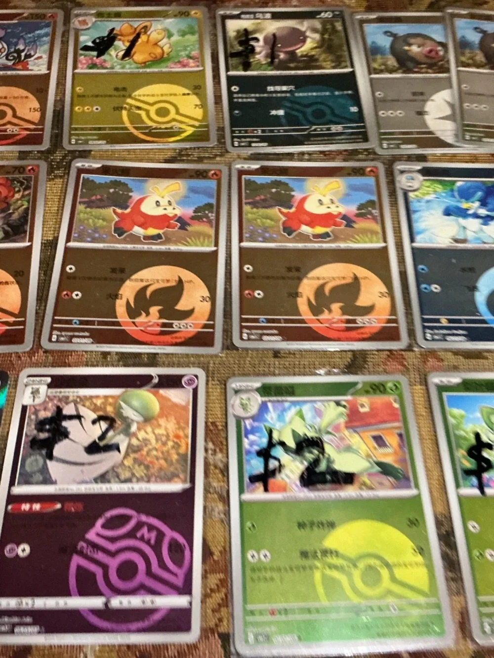 23 Chinese Pokemon holo and reverse holos pokeball symbol Rotary and Ex cards